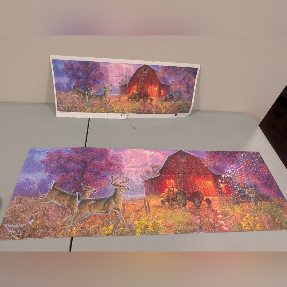 ABRAHAM HUNTER Bear Deer Wolf Puzzle Set Of 3 - Picture 2 of 4